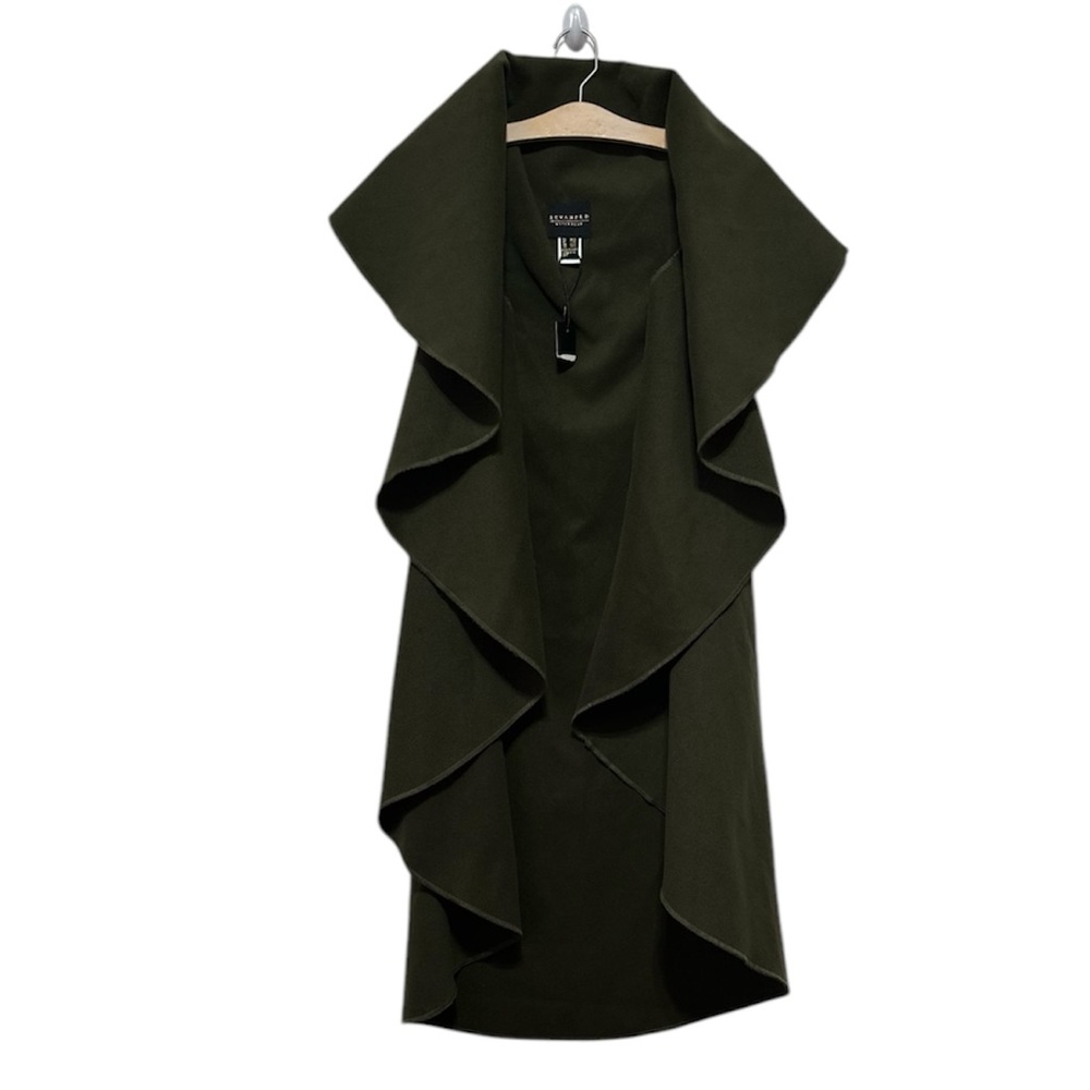 Revamped Camo Green Waterfall Sleeveless Over Coat Size XS - Picture 3 of 8